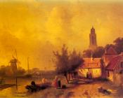 查尔斯 亨利 约瑟夫 雷克尔特 : A River Landscape with Figures